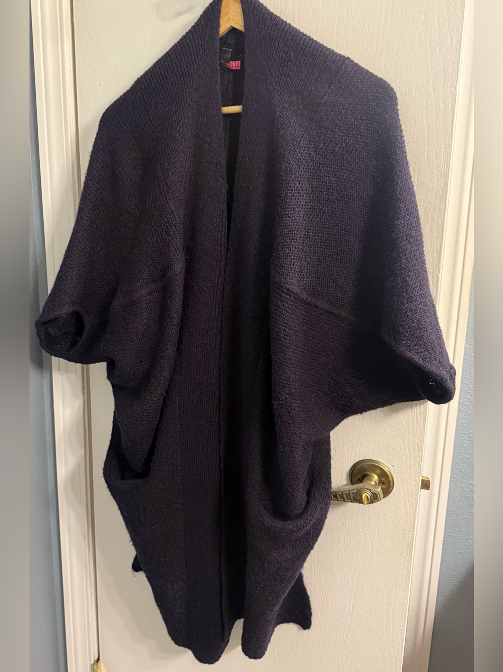 Cozy Open-Front Purple Women's Knit Cardigan Sweater